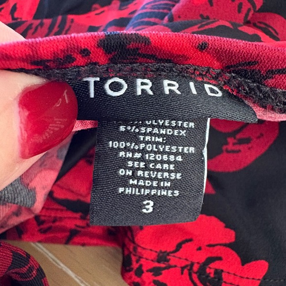 Torrid Rose Print Crisscross Babydoll Tank Top Womens Plus Size 3XL - Picture 5 of 8